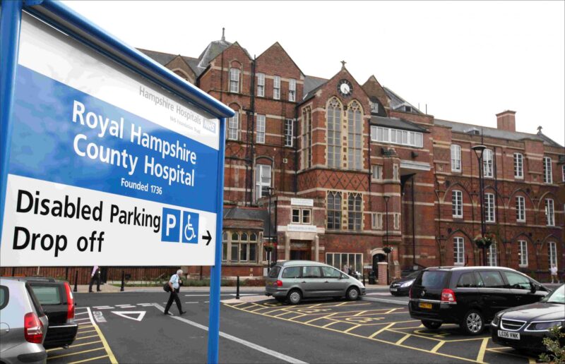 Front of royal Hampshire Hospital